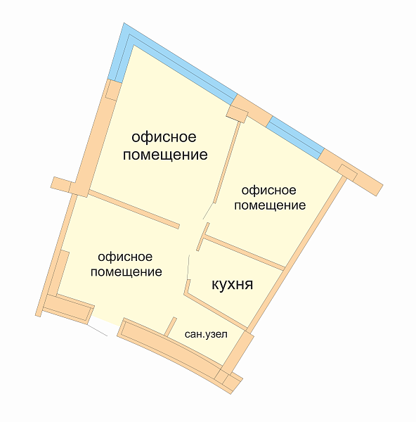 Офис 50.3 м2 в бизнес-центре ''Парус'' по ул. Мележа 1